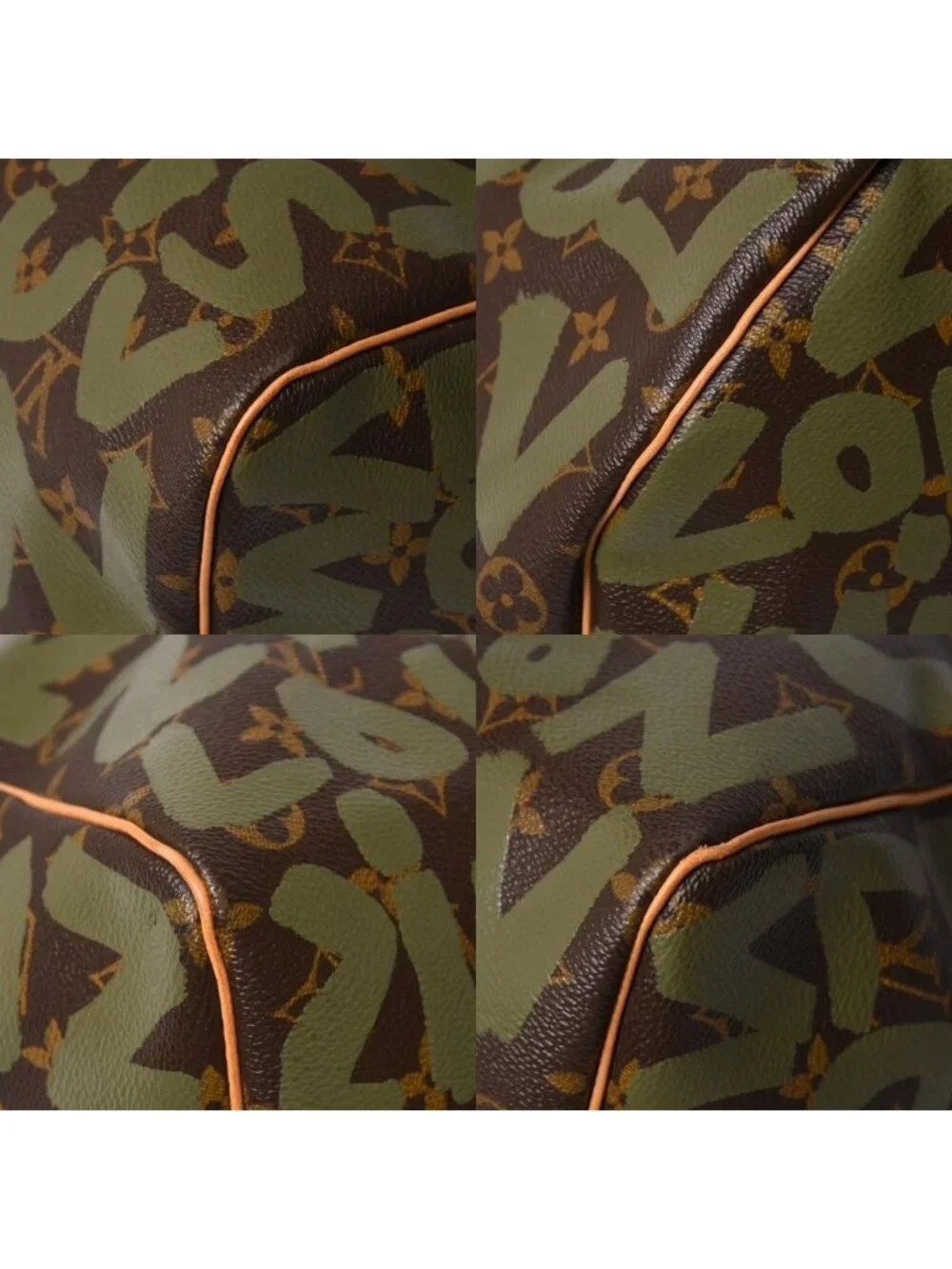 Louis Vuitton Monogram Graffiti Keepall 50 Brown Khaki Gold
